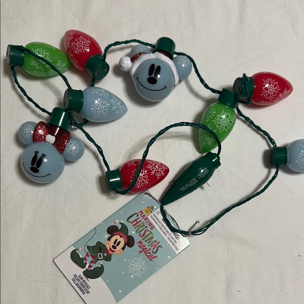 Disney World Mickey Mouse Holiday String Lights Red, Green, Blue Christmas party
